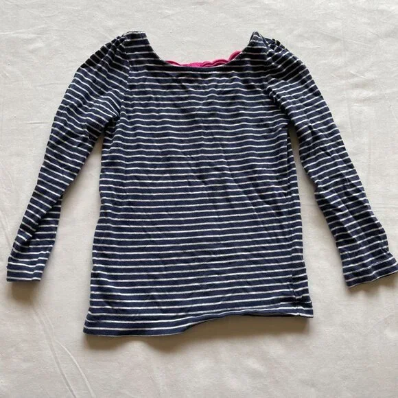 Crazy 8 Navy Blue Striped Shirt size 5/6 - Picture 2 of 6